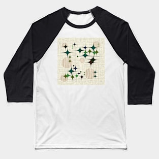 Eames Era Starbursts and Globes 1 (bkgrnd) Baseball T-Shirt